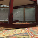 Poltrona a Dondolo 66x78x76 cm in Tessuto Effetto Lino e Legno Beige e Marrone