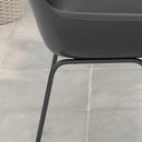 Set 4 Sedie Impilabili con Piedini Antiscivolo 59x55x84 cm in Plastica Nero