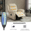 Poltrona Alzapersona Elettrica Massaggiante 98x96x105 cm in Similpelle Crema