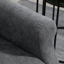 Poltrona Reclinabile Alzapersona 74x94x111 cm con Telecomando in Tessuto Effetto Lino Grigio Scuro 