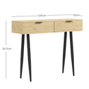 Consolle da Ingresso in Stile Nordico 100x30x80,5 cm in Legno e Acciaio Rovere 