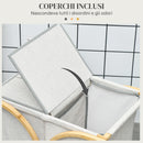 Cesto Portabiancheria 2 Sezioni con Coperchio 55x40x62 cm in Bambù e Poliestere Grigio 