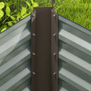 Set 2 Pezzi Aiuola Rettangolare Rialzata senza Fondo 120x60x60 cm in Acciaio Zincato Grigio Scuro   