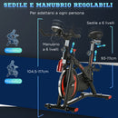 Cyclette Volano da 10kg 47x120x104,5-117 cm con Schermo LCD e Resistenza Magnetica