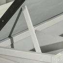 Conigliera Rialzata da Esterni con Tetto Apribile e Vassoio Estraibile 84x43x70 cm in Legno Grigio