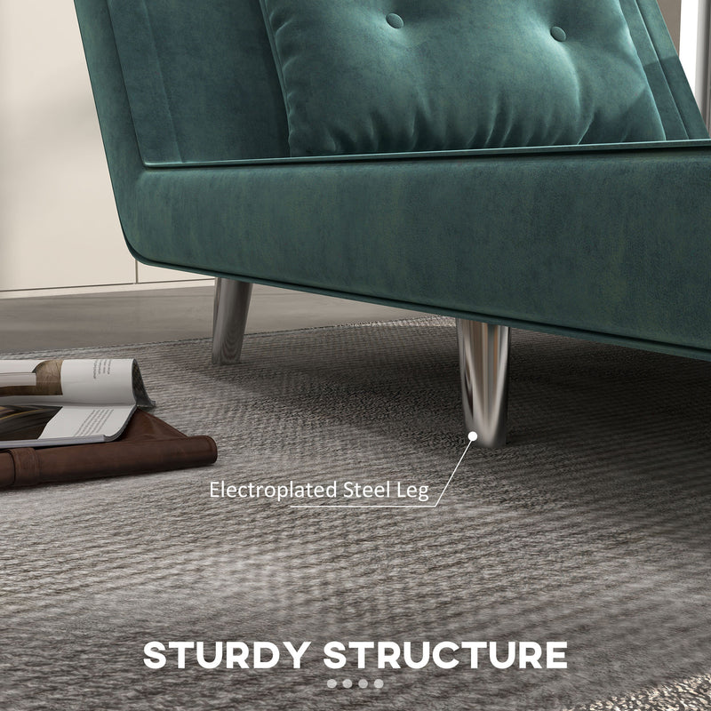 Poltrona Letto Singolo 100x88x83 cm in Velluto Verde Scuro