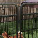 Recinto per Cani da Esterno con Tetto 282x121x159 cm in Metallo Marrone