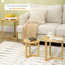 Set 3 tavolini Soggiorno Impilabili in Bambù Naturale