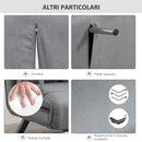 Divano Letto Singolo con Seduta Regolabile in 5 Posizioni 105x80x78 cm in Finta Pelle Grigio Chiaro  