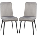 Set 2 Sedie Imbottite 43x58x90 cm in Tessuto Grigio e Nero