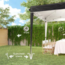 Gazebo da Giardino 300x300x273 cm per 6-9 Persone ad Altezza Regolabile in Metallo e Tessuto Oxford Nero   