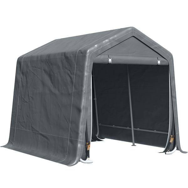 Tenda Garage 240x200x202 cm per Veicoli e Biciclette in Metallo e Tessuto PE Grigio Scuro acquista