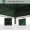 Copertura per Gazebo  a 2 Livelli  con Cinghie e 10 Fori di Drenaggio 4x3m in Poliestere Verde