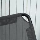 Dondolo da Giardino 2 Posti 144x117x173 cm con Tettuccio Regolabile e Cuscini in Acciaio e Poliestere Grigio 