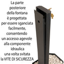 Fontana da Giardino Design a Colonna Ovale Rubinetto in Ottone e Base con Ciottoli Verde  