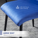 Set 2 Sedie Imbottite 43x58x90 cm in Tessuto Blu