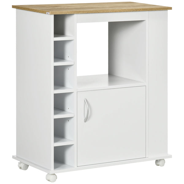 acquista Carrello da Cucina con Armadietto e Ripiani Regolabili 75x39,5x88 cm Bianco