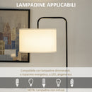 Piantana da Interno 64x38x163,5 cm Paralume in Tessuto Effetto Lino Bianco