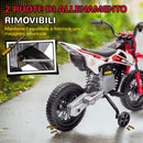 Moto Elettrica per Bambini con Rotelle e Indicatore di Carica Rosso  