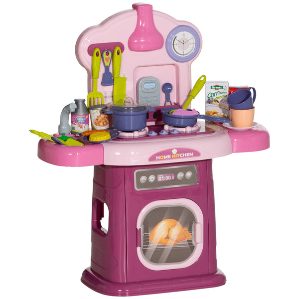 Cucina Giocattolo per Bambini 51x21x60 cm 38 Pezzi e Suoni Realistici Rosa prezzo
