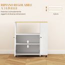 Carrello da Cucina con Armadietto e Ripiani Scaffale Portaspezie 75x40x80,5 cm color Rovere e Bianco  