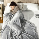 Coperta Plaid Dubleface 203x152x0,5 cm in Flanella 330 GSM Grigio