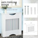 Copritermosifone Bianco 78x19x82 cm in MDF con Piano d'Appoggio e Design Antiribaltamento