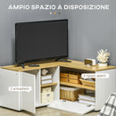 Mobile TV a L max 40” 90x90x45 cm in Truciolato Bianco e Rovere