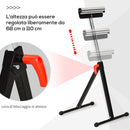 Cavalletto a Rullo 44x50x68-110 cm Altezza Regolabile in Metallo Nero