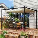 Gazebo Pergola da Giardino 298x298x230 cm con Telo Retrattile Bianco Crema   