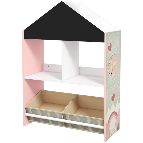 Scaffale Portagiochi per Bambini 62,4x26,5x90 cm con Ripiani e Cassetti Rimovibili Rosa online