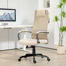 Sedia da Ufficio Ergonomica Girevole con Reclinazione Altezza Regolabile 58x61x115-125 cm Beige  