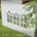 Pareti per Gazebo 3x3m o 3x4m 295x195 cm in Plastica e Tessuto Oxford Bianco