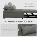 Poltrona Letto Clic Clac 4 in 1 Convertibile in Chaise Longue e Poggiapiedi Grigio  