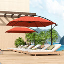 Ombrellone a Sbalzo 260x304x245 cm Base a Croce in Metallo e Poliestere Rosso Ruggine  