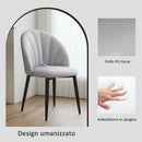 Set 2 Sedie da Pranzo Schienale a Conchiglia in Pelle PU Grigio Chiaro   