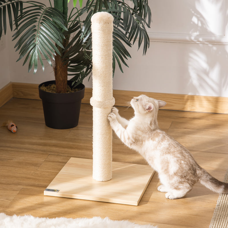Tiragraffi per Gatti con Palo in Sisal Alto 60 cm Beige      