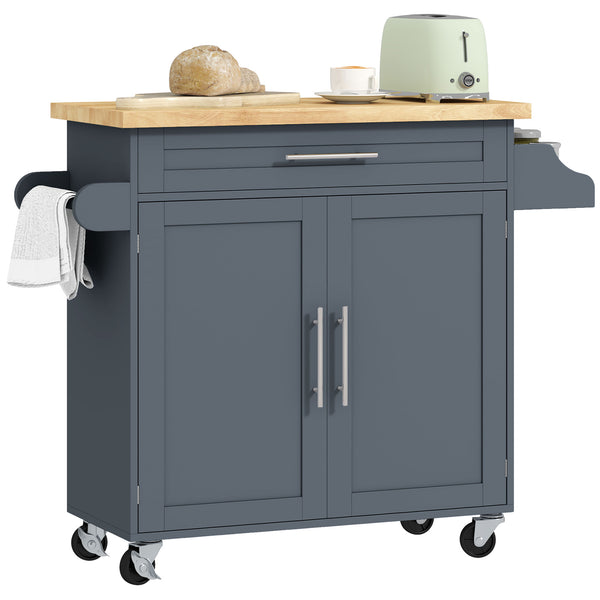 prezzo Carrello da Cucina con Cassetto, Portaspezie e Armadietto 109x40x89 cm Grigio e Color Legno