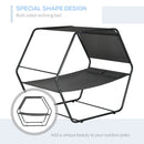 Lettino Prendisole 2 Posti da Giardino 210x140x177 cm con Tetto Parasole in Acciaio Grigio