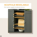 Isola da Cucina con Piano a Ribalta 110x66x97 cm in MDF e Legno Grigio