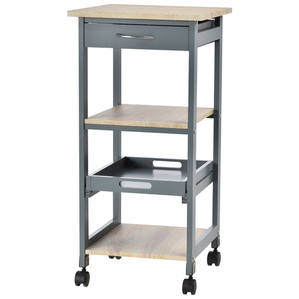Carrello da Cucina Portavivande 37x37x76 cm in Legno di Pino e MDF Grigio online
