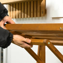 Set Tavolo e 3 Sedie da Giardino Pieghevoli in Legno Teak