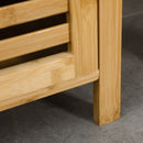 Armadietto Bagno 1 Anta 2 Ripiani 32,9x29,9x120 cm in Bambù Legno Naturale