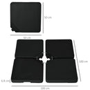 Base per Ombrellone da 4 Pezzi Riempibili con Acqua o Sabbia e Ganci di Connessione   Nero