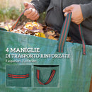 Set 3 Sacchi per Rifiuti da Giardino Ø67x76 cm da 272 L Richiudibili e Riutilizzabili Verde  