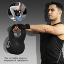 Kettlebell per Allenamento 6 kg in Plastica e Sabbia Nero  