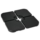 Base per Ombrellone 99,7x99,7x8,3 cm set 4 Pezzi Impilabili in HDPE Nero  