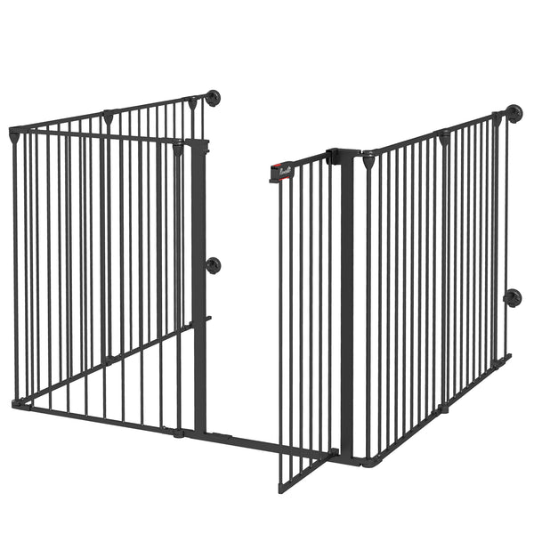 prezzo Cancelletto di Sicurezza per Animali Domestici 123x102x90 cm in Metallo e Plastica Nero