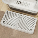 Lettiera per Gatti con Gradino 60,2x40,6x29 cm in Acciaio Inox e ABS Grigio Chiaro   