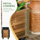 Fioriera con Traliccio per Rampicanti e Rotelle 65x31x147 cm in Legno di Abete Marrone